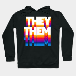 They/Them Pronouns --- Retro Style Design Hoodie